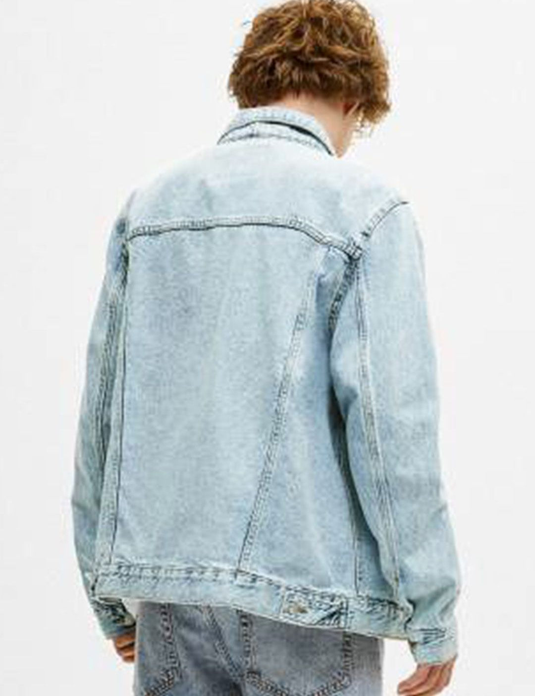 Kotty Men Solid Spread Collar Denim Jacket