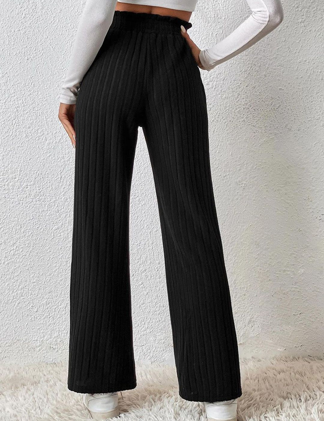 Kotty Women Comfort Flared High-Rise Flat-Front Parallel Trousers