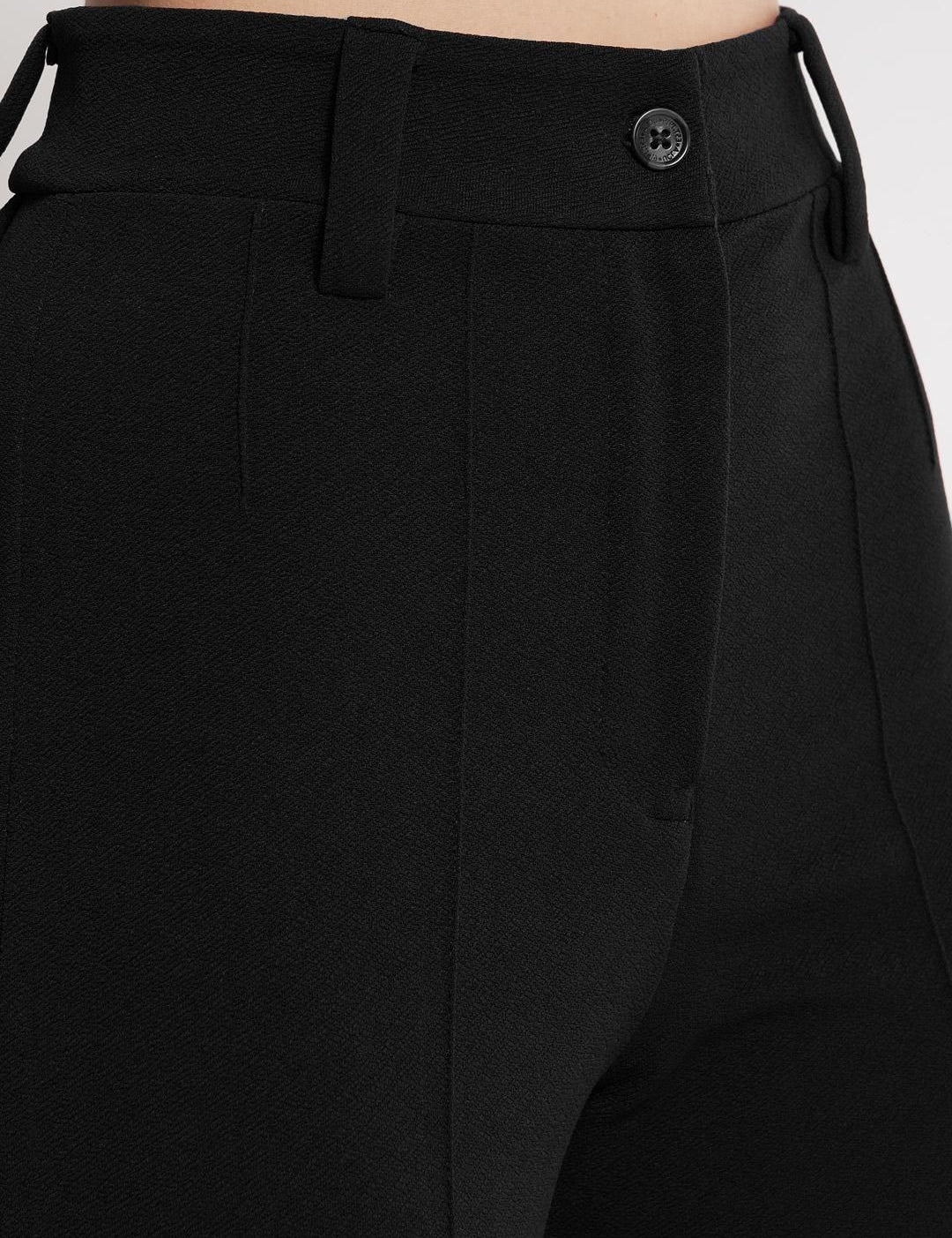 Kotty Women Colourblocked High-Rise Straight Fit Easy Wash Trousers