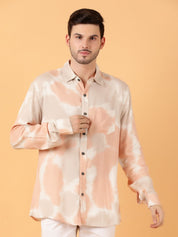 Kotty Men Relaxed Spread Collar Graphic Printed Cotton Casual Shirt