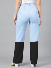 Kotty Women Colourblocked High-Rise Pleated Regular Trousers