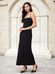 Kotty Women Solid Shoulder Straps Maxi Dress