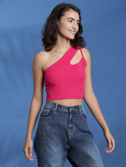 Kotty Women Solid One Shoulder Top