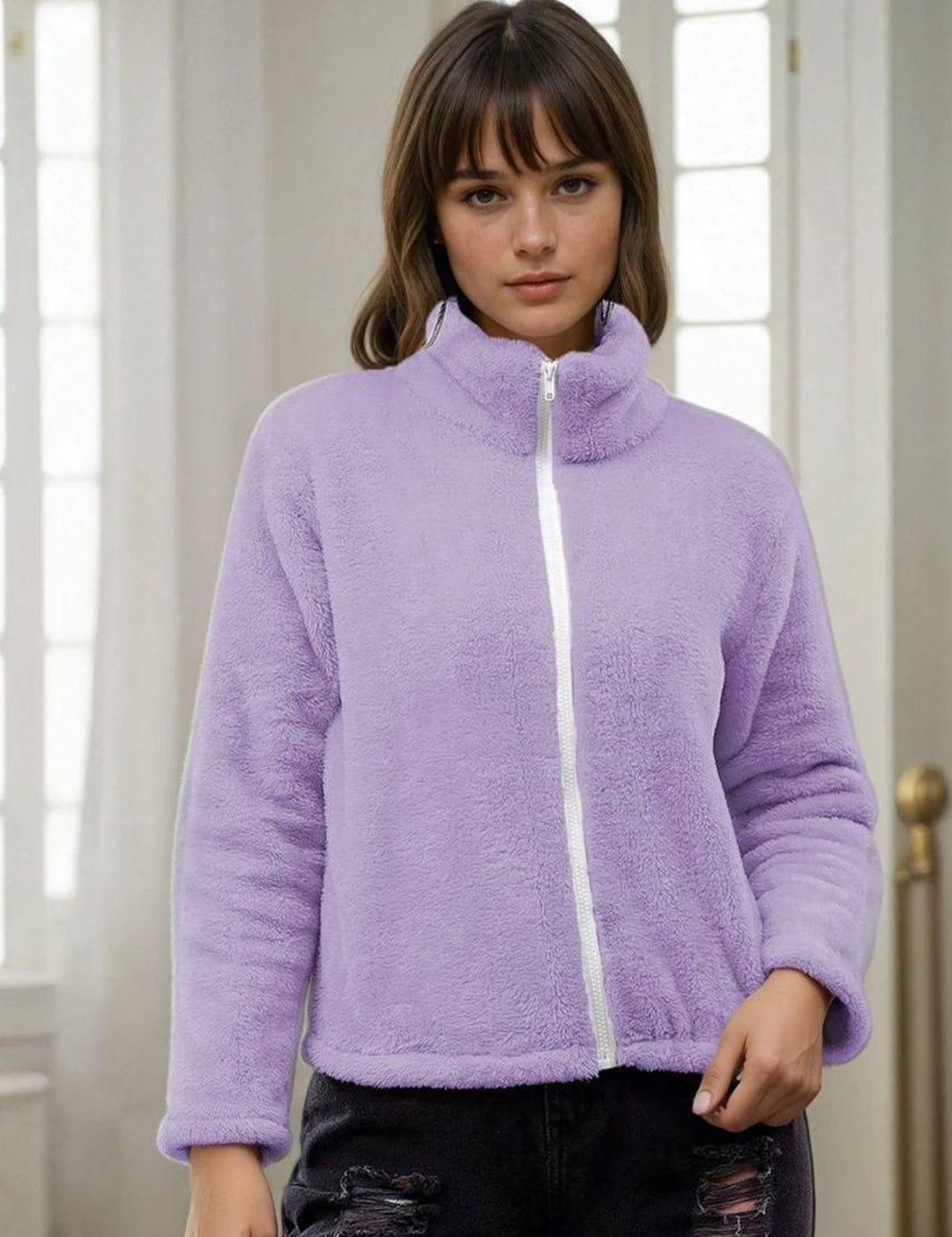 Kotty Women Solid Full Sleeve Sweatshirt