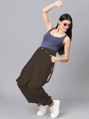 Kotty Women Relaxed High-Rise Easy Wash Cargos Trousers