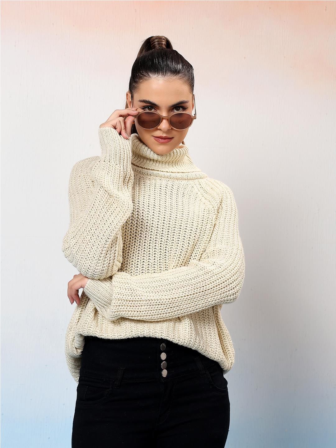 Kotty Women Turtle Neck Long Sleeves Pullover