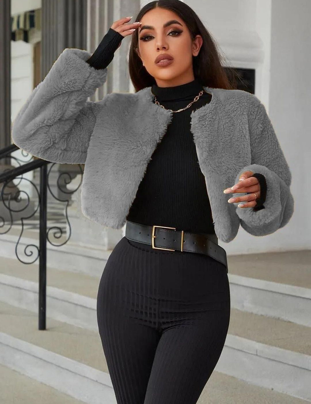 Kotty Women Crop Open Front Jacket