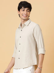 Kotty Men Relaxed Spread Collar Solid Casual Shirt