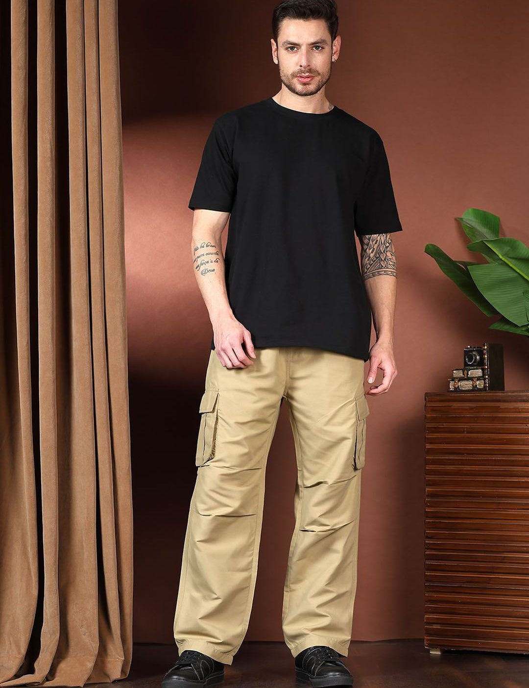 Kotty Men Relaxed Easy Wash Cargos Trousers
