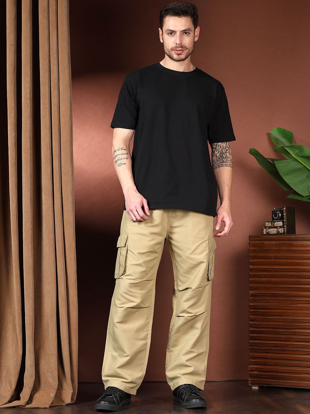 Kotty Men Relaxed Easy Wash Cargos Trousers