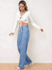 Kotty Women Straight Fit High-Rise Stretchable Jeans