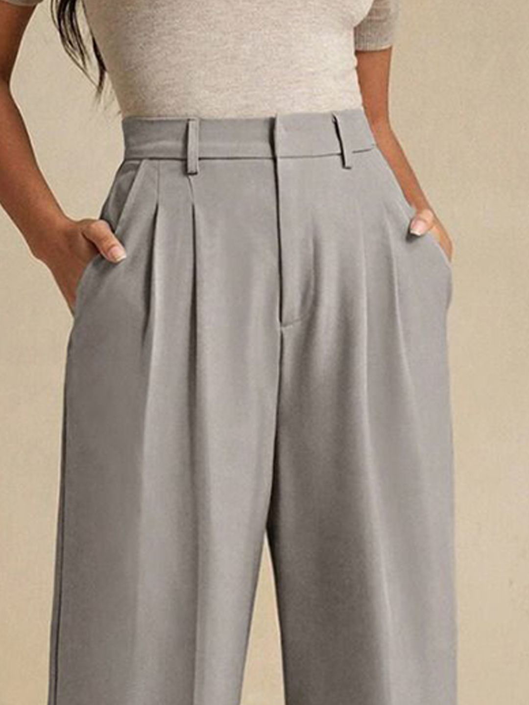 Kotty Women Relaxed Fit High-Rise Regular Trousers