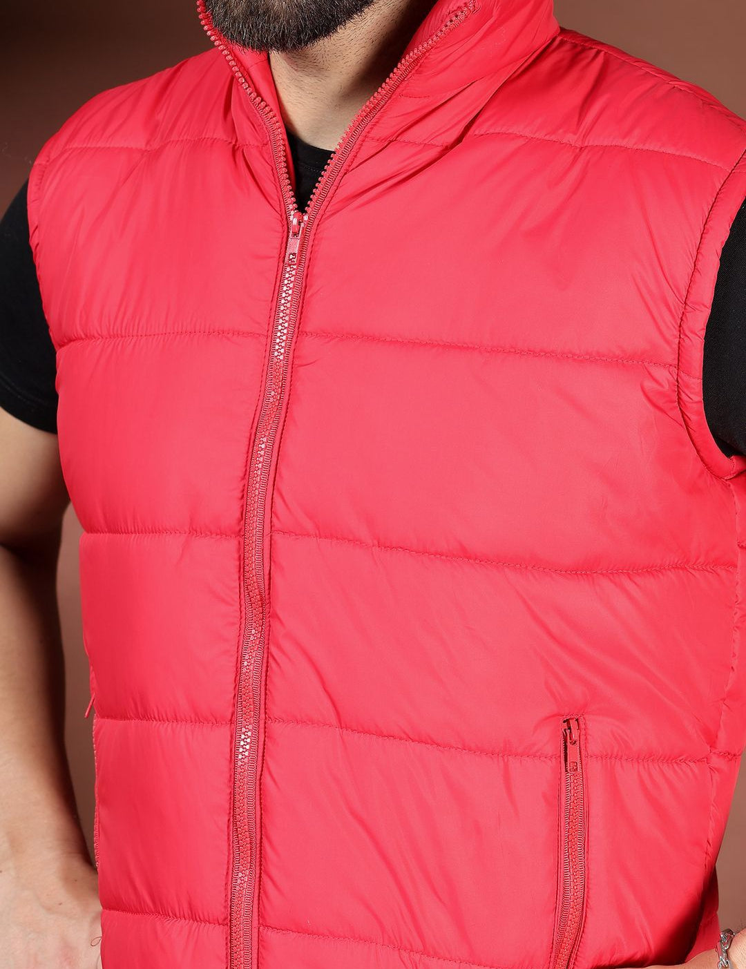 Kotty Men Stand Collar Solid Puffer Jacket