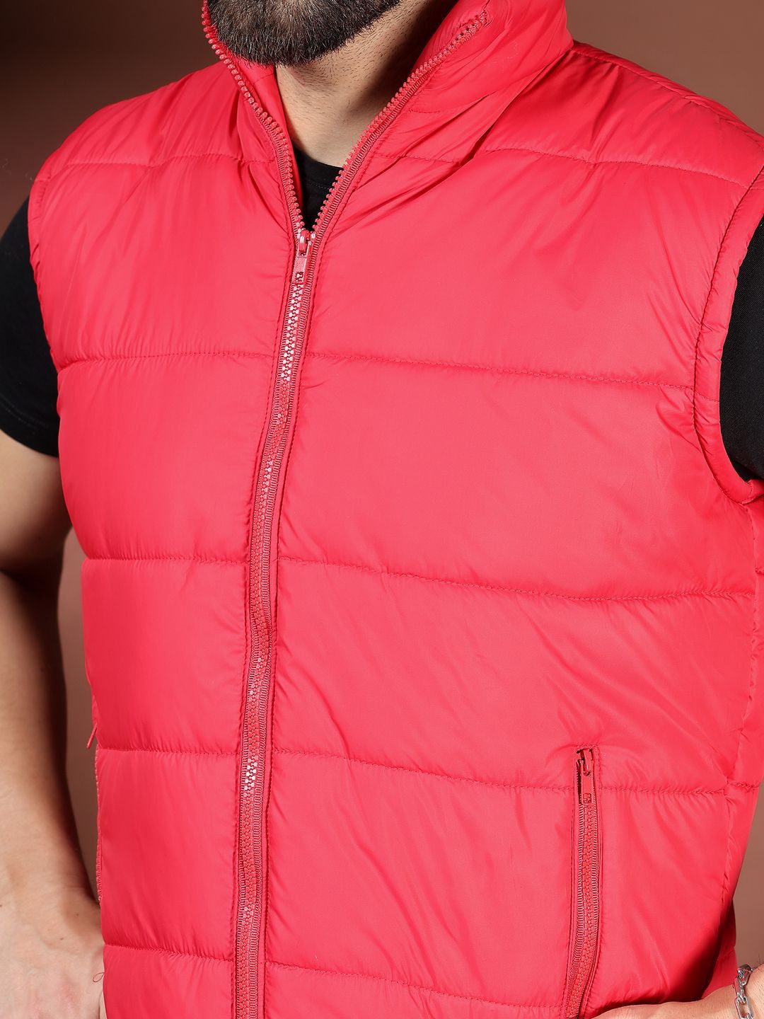 Kotty Men Stand Collar Solid Puffer Jacket