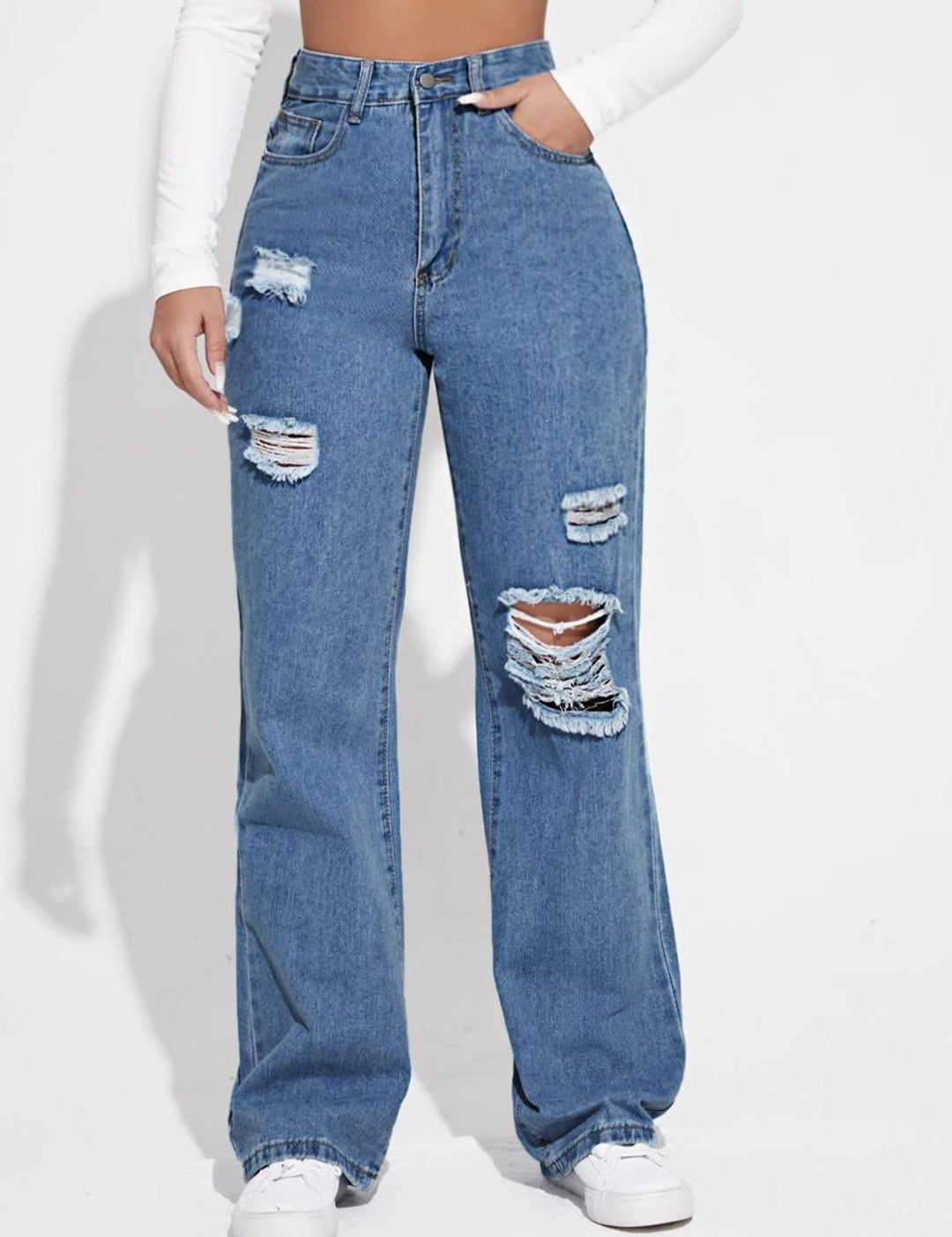 Kotty Women Straight Fit High-Rise Stretchable Jeans