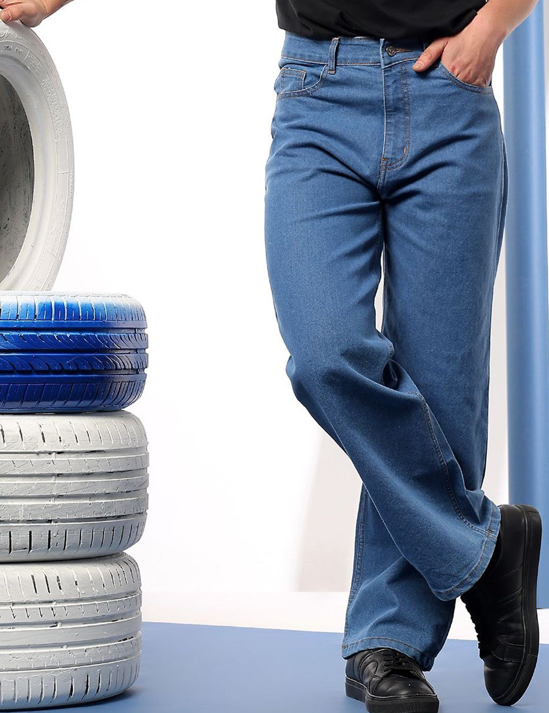 Kotty Men Comfort Regular Fit Mid-Rise Stretchable Jeans