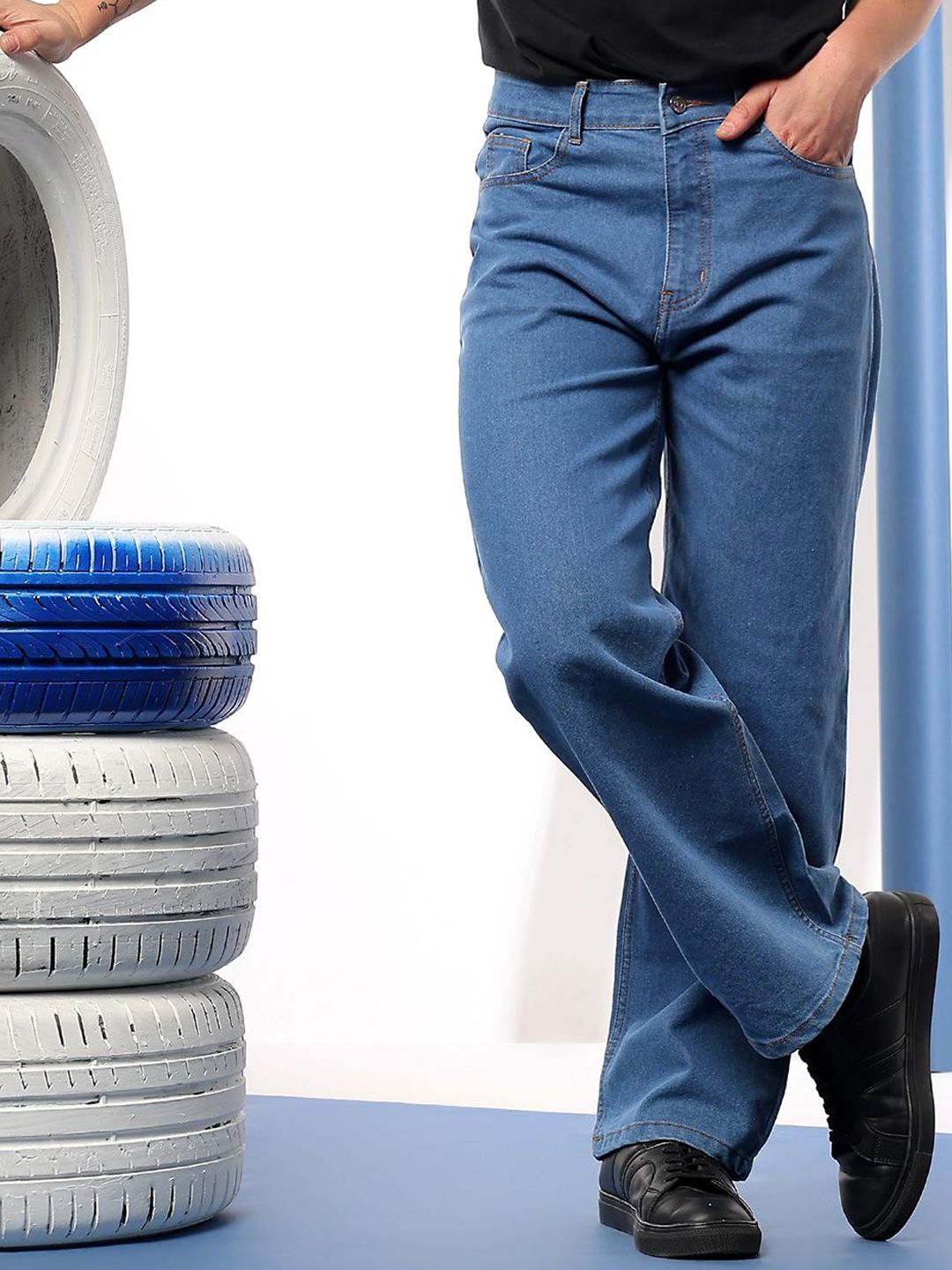 Kotty Men Comfort Regular Fit Mid-Rise Stretchable Jeans