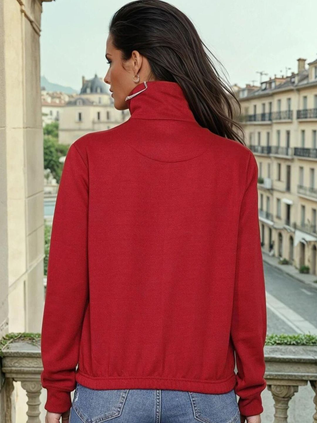 Kotty Women Mock Collar Sweatshirt