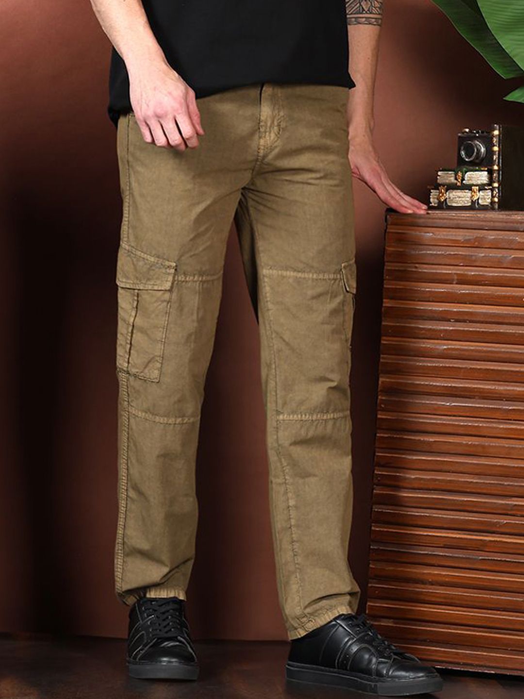 Kotty Men Relaxed Easy Wash Cargos Trousers