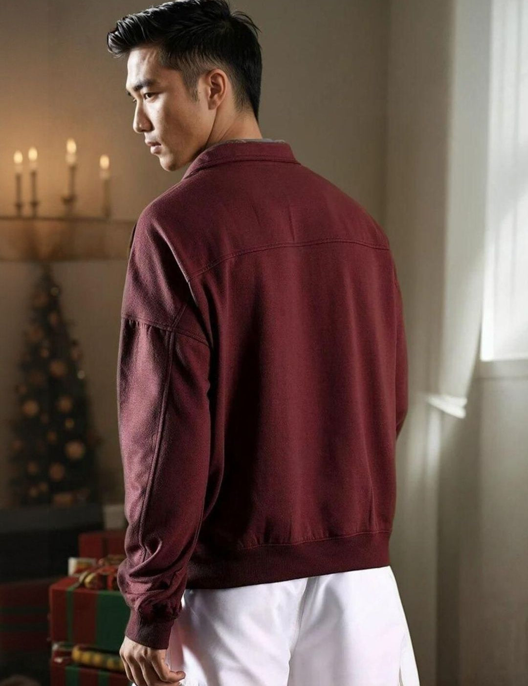 Kotty Men Mock Collar Cotton Sweatshirt