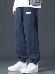Kotty Men Relaxed High-Rise Corduroy Joggers Trousers