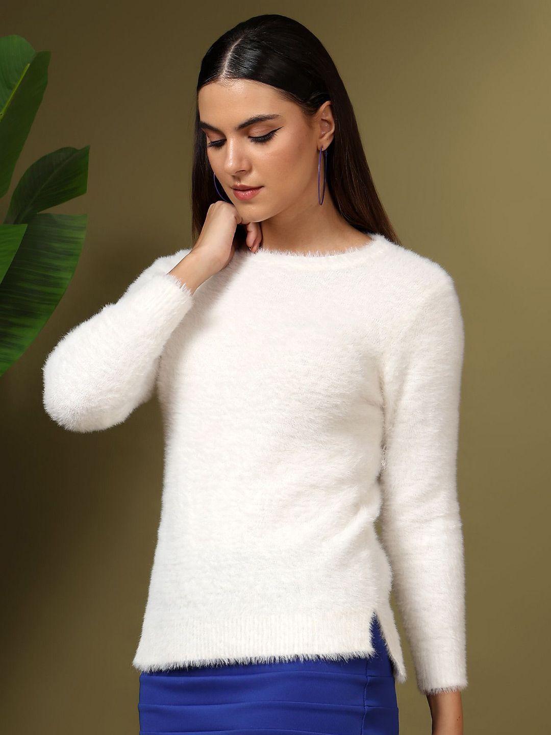 Kotty Women Cotton Round Neck Pullover Sweaters