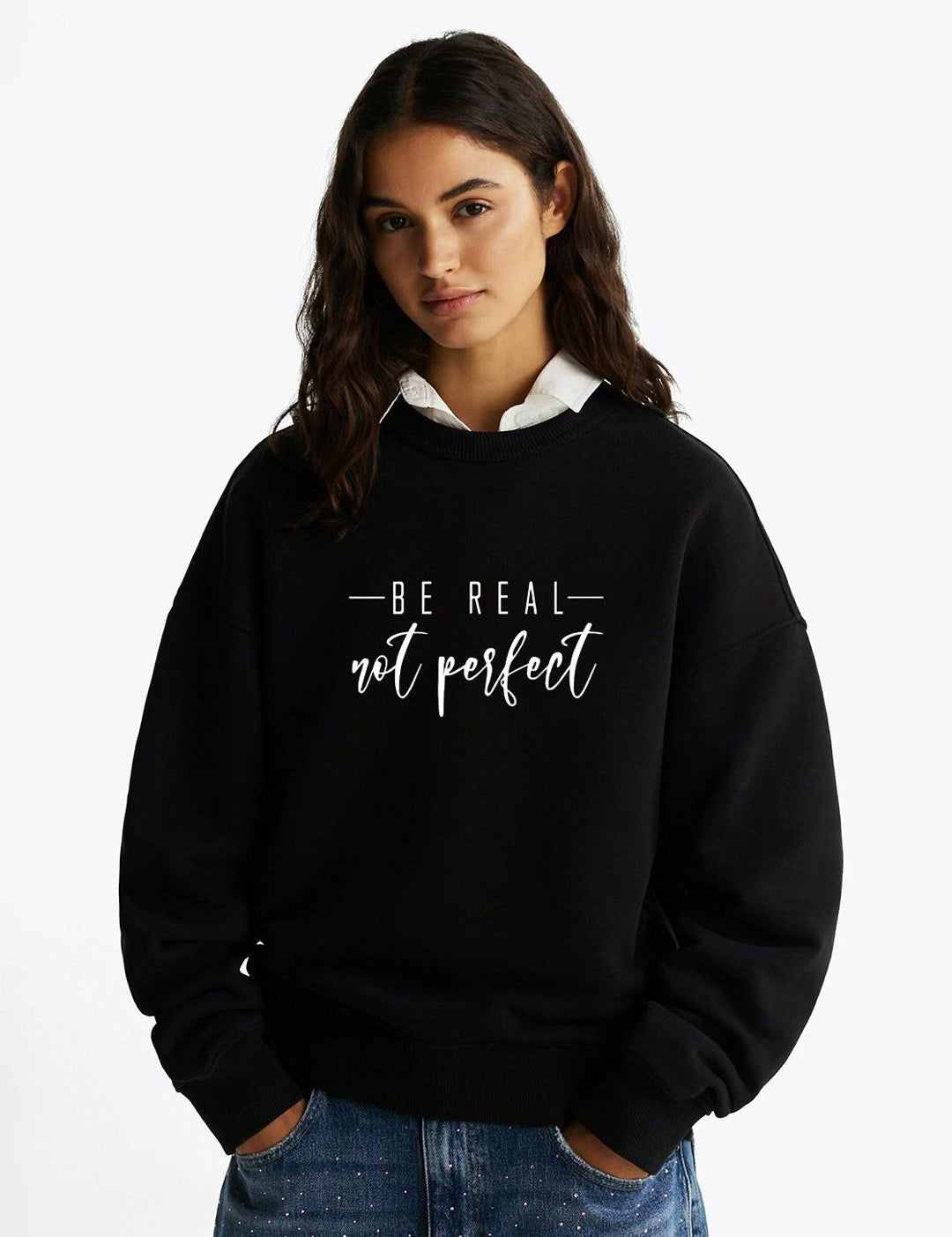 Kotty Women Typography Printed Round Neck Full Sleeve Pullover Sweatshirt