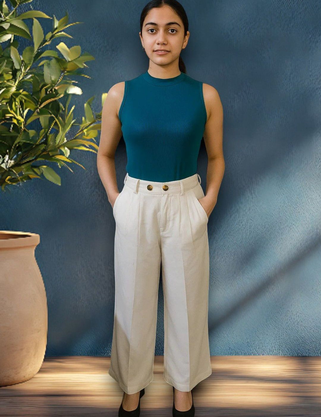 Kotty Women High-Rise Easy Wash Pleated Trousers