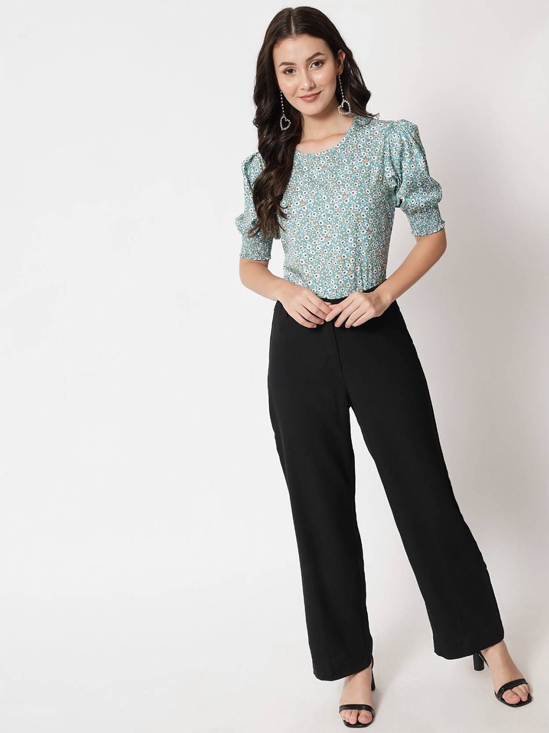 Kotty  Women Floral Printed Puff Sleeve Top