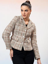 Kotty Checked Single-Breasted Overcoat