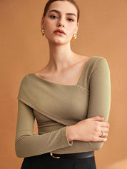 Kotty Women Ribbed Cotton Fitted Top