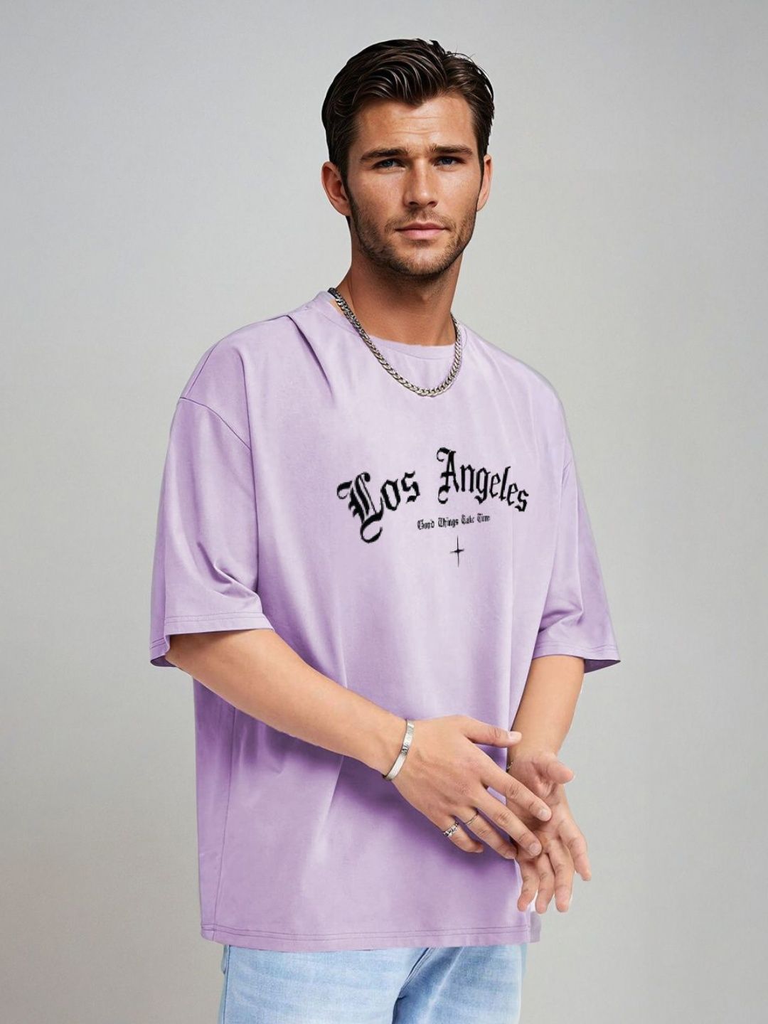 Kotty Men Graphic Printed Round Neck Cotton Oversized T-shirt