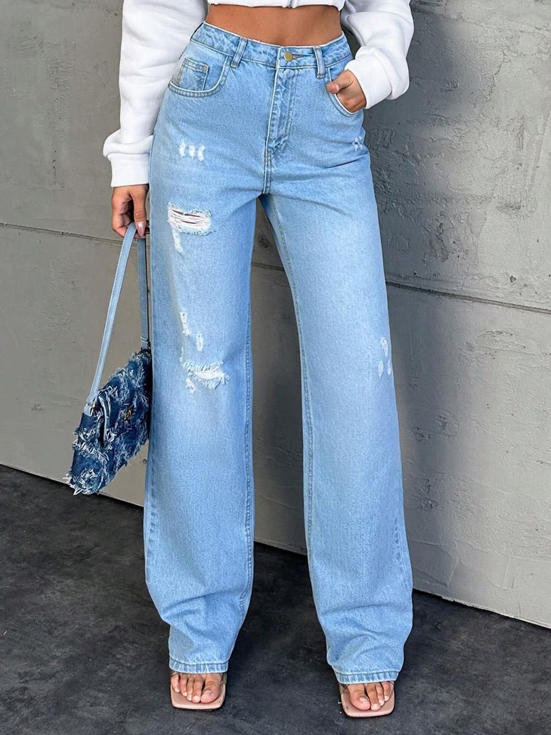 Kotty Women Cotton Straight Fit High-Rise  Jeans