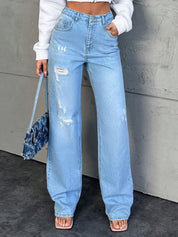 Kotty Women Cotton Straight Fit High-Rise  Jeans