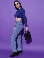 Kotty Women Solid High Neck Top