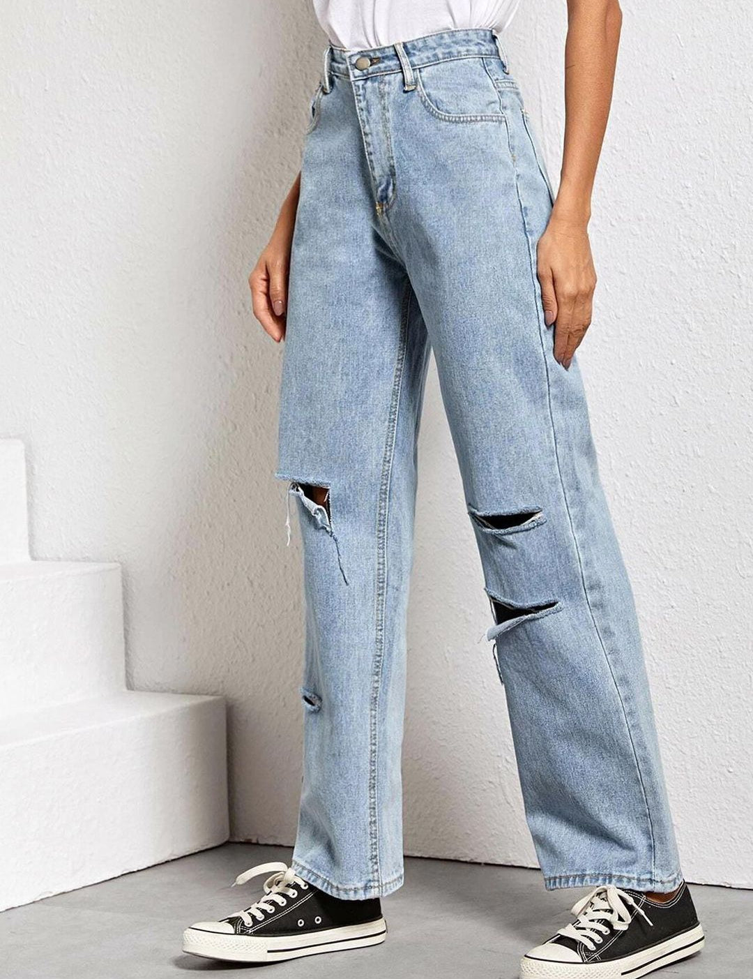 Kotty Women Straight Fit High-Rise Cotton Stretchable Jeans