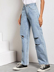 Kotty Women Straight Fit High-Rise Cotton Stretchable Jeans