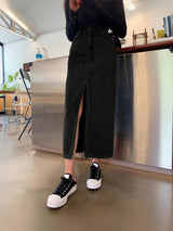 Kotty Women Straight Midi Denim Skirt