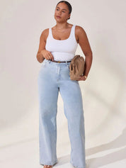 Kotty Women Wide Leg High-Rise Light Fade Stretchable Jeans