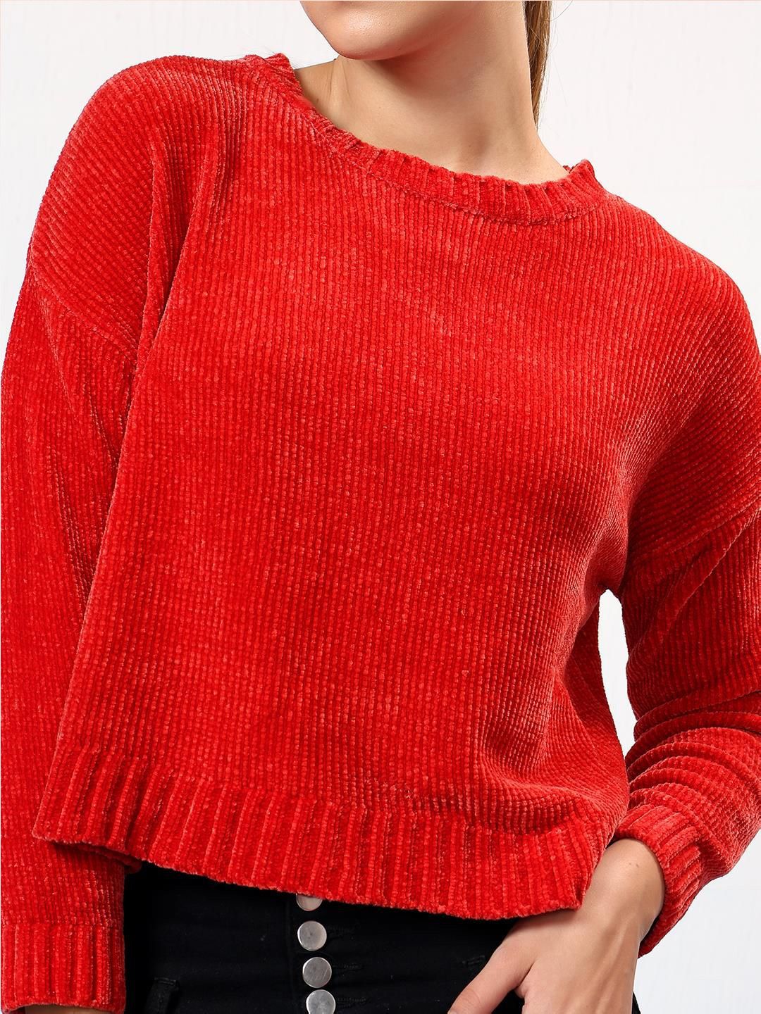 Kotty Women Round Neck Pullover Sweater