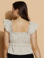 Kotty Women Solid Square Neck Top