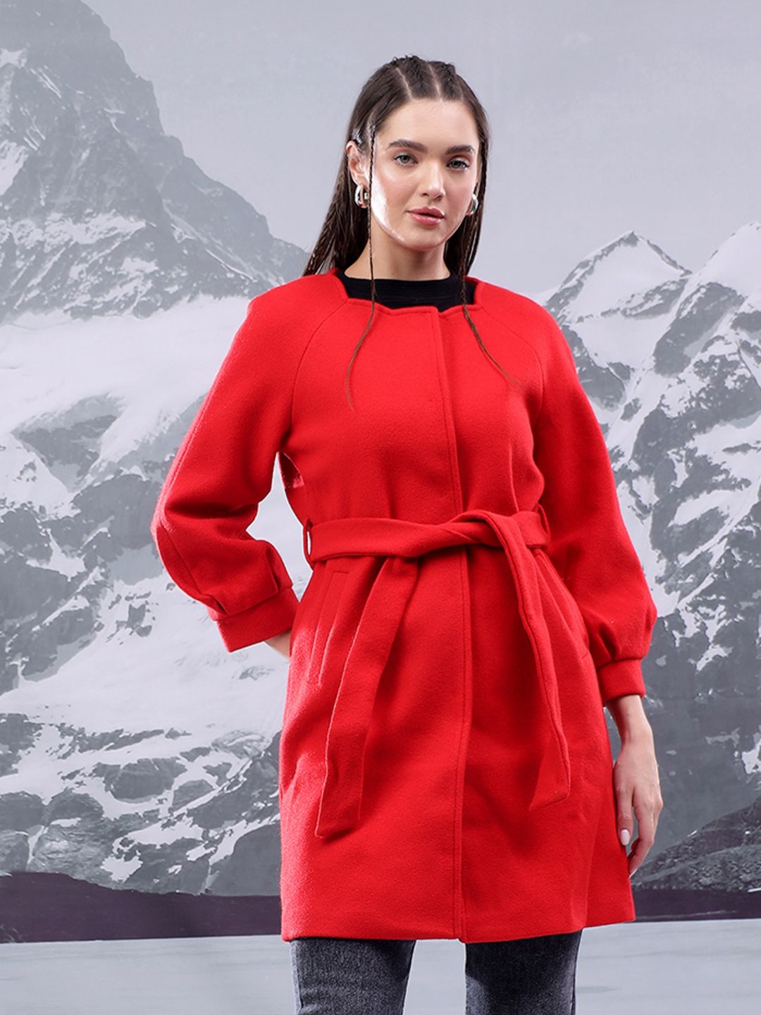 Kotty Women Notched Lapel Single-Breasted Overcoat