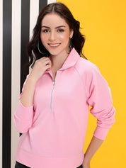 Kotty Women Cotton High Neck Sweatshirt