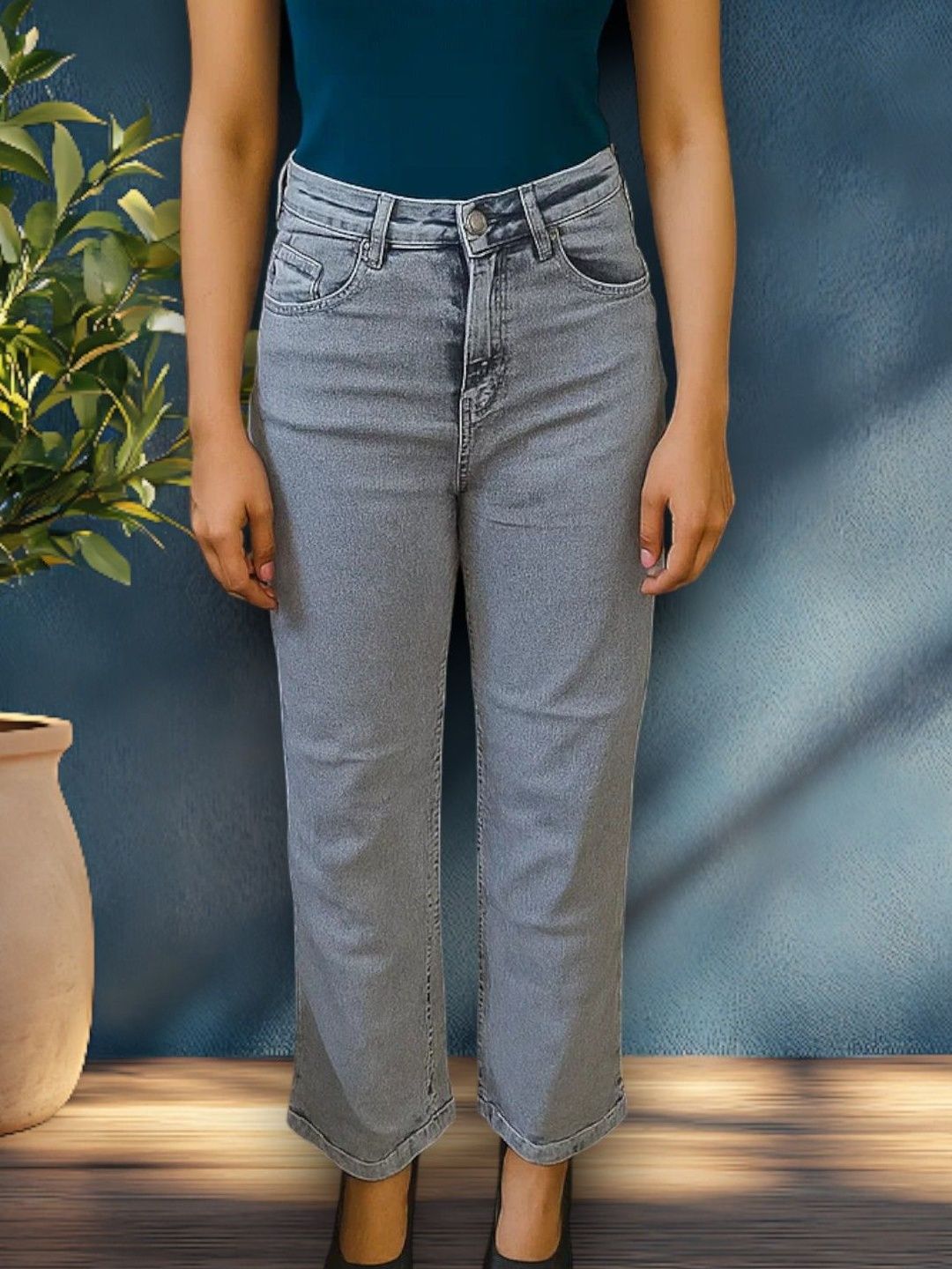 Kotty Women Regular Fit High-Rise Light Fade Stretchable Jeans