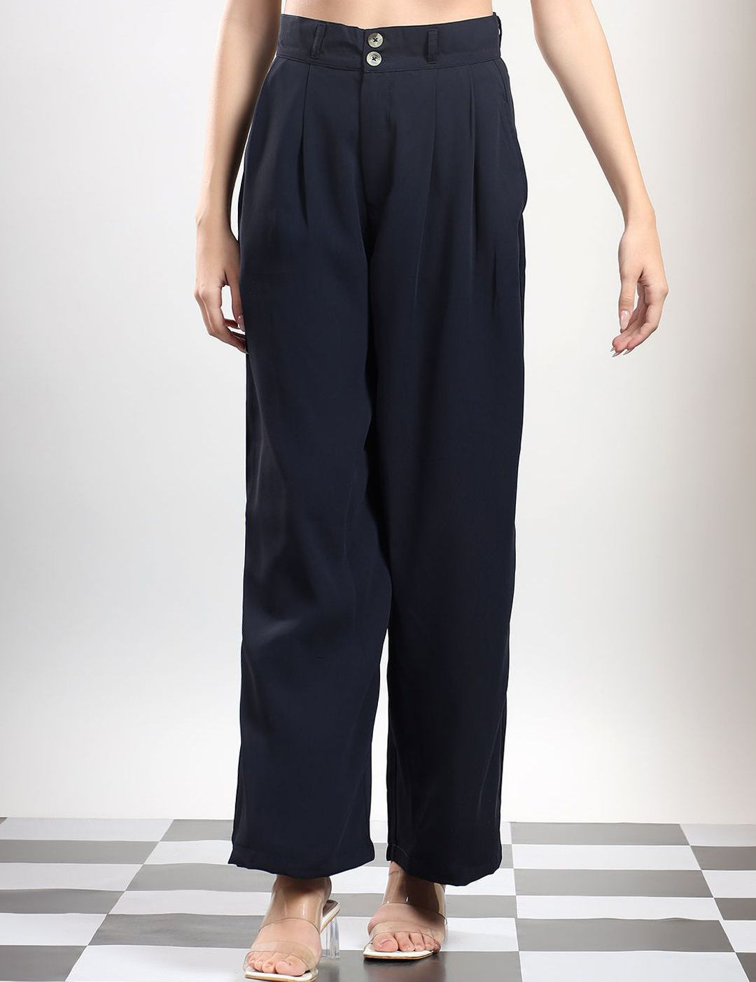 Kotty Women High-Rise Easy Wash Pleated Trousers