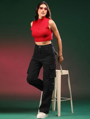 Kotty Women Straight Fit High-Rise Stretchable Jeans