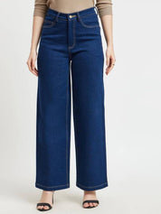 Kotty women's jeans Women Wide Leg High-Rise Stretchable Jeans