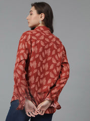 Kotty Women Floral Opaque Printed Casual Oversized Shirt