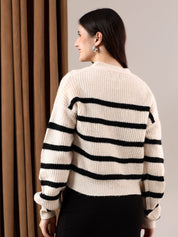 Kotty Women Striped Printed Cardigan