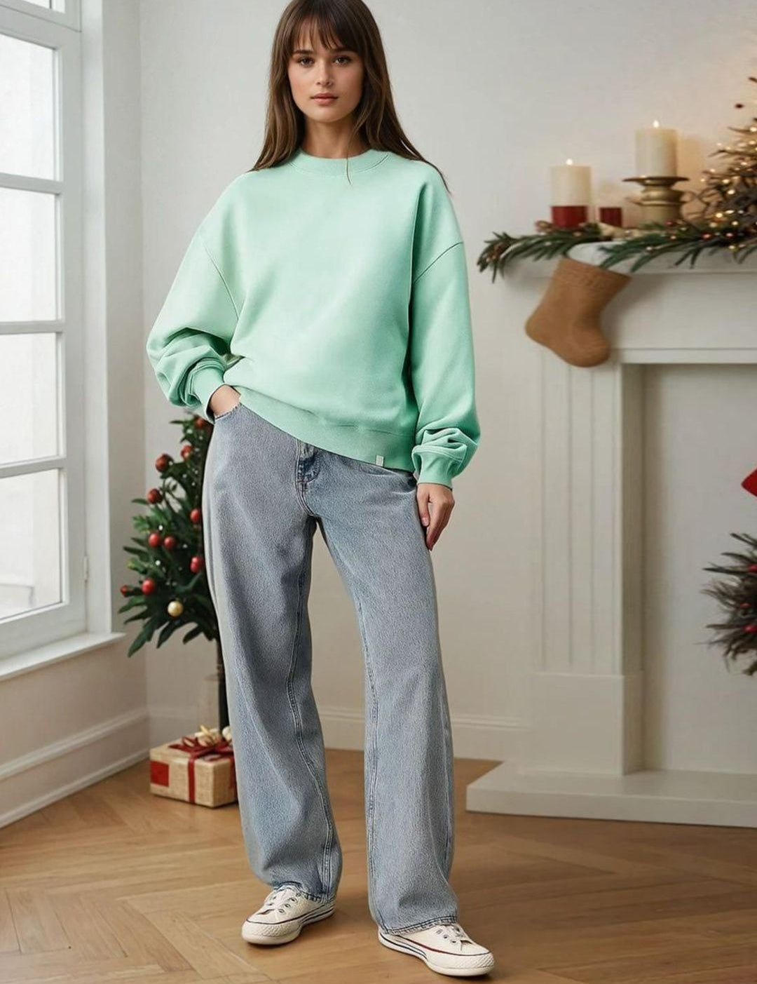 Kotty Women Round Neck Pullover Sweatshirt